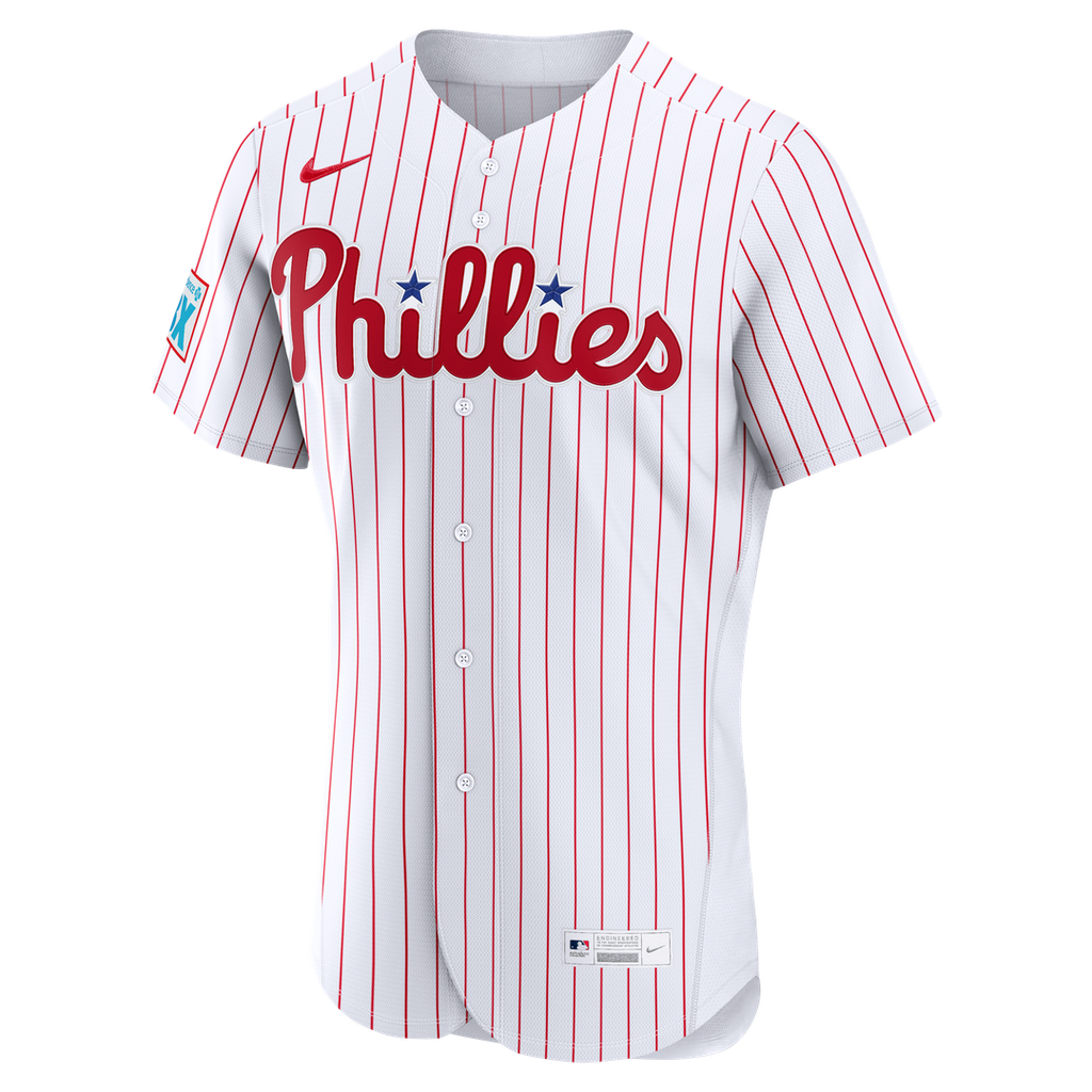 Philadelphia Phillies Bryce Harper | Nike White Home Authentic Sponsor Patch Jersey
