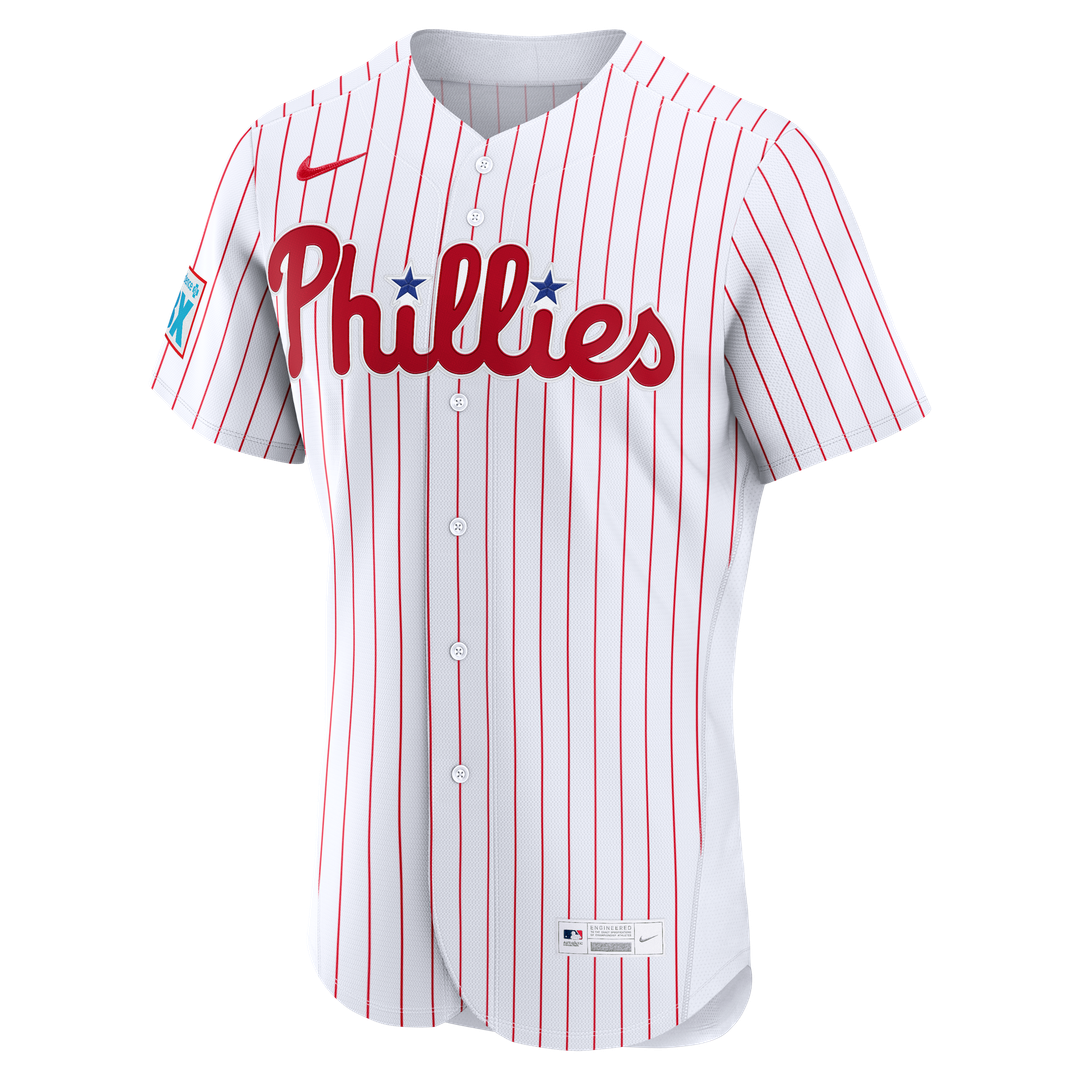 Philadelphia Phillies Bryce Harper | Nike White Home Authentic Sponsor Patch Jersey