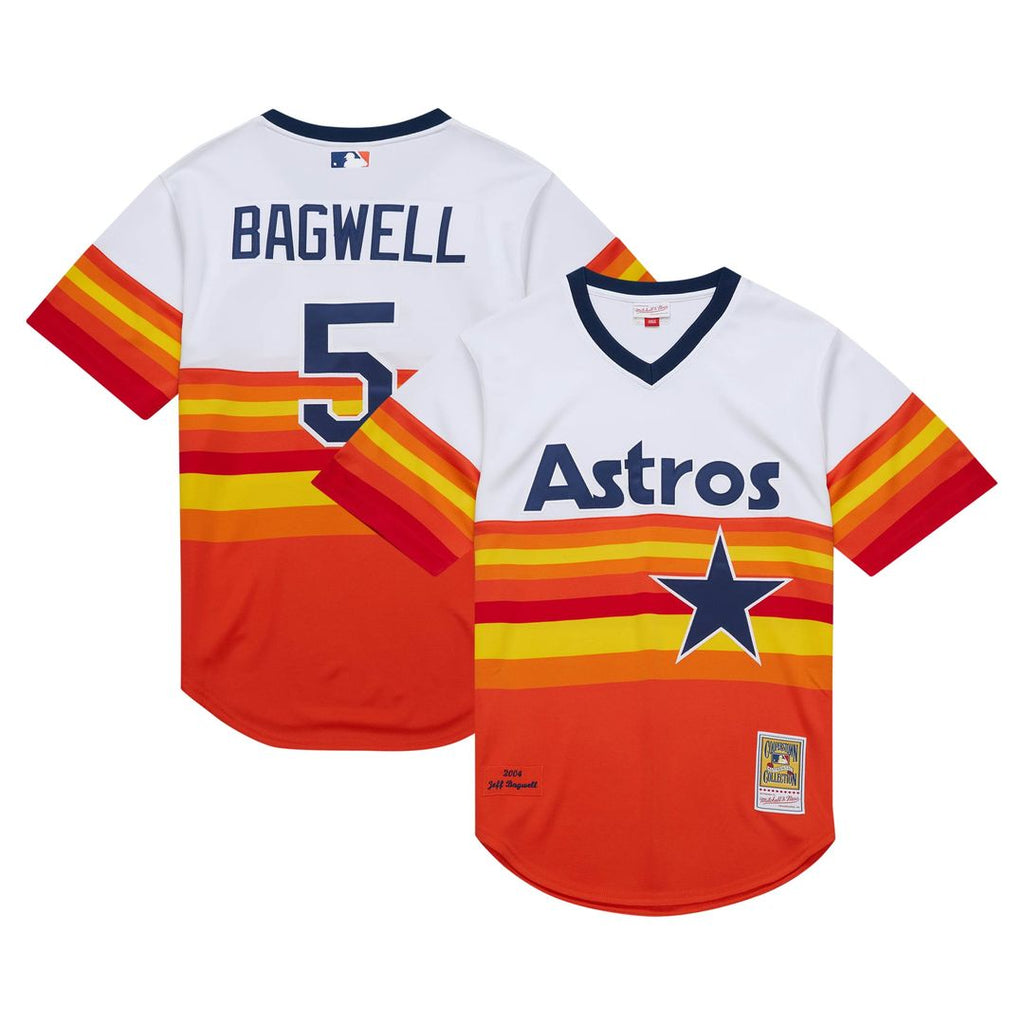Houston Astros Jeff Bagwell | Mitchell & Ness White 2004 Cooperstown Collection Authentic Throwback Jersey