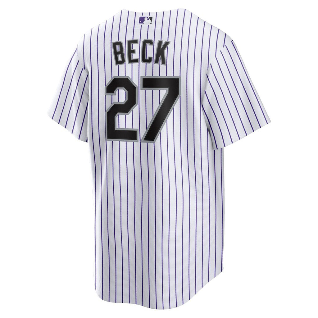 Colorado Rockies Jordan Beck | Nike White Home Replica Jersey