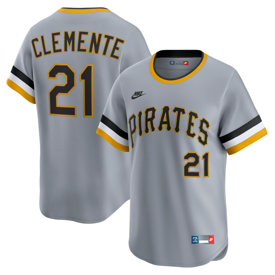 Pittsburgh Pirates Roberto Clemente | Nike Gray Throwback Cooperstown Collection Limited Jersey