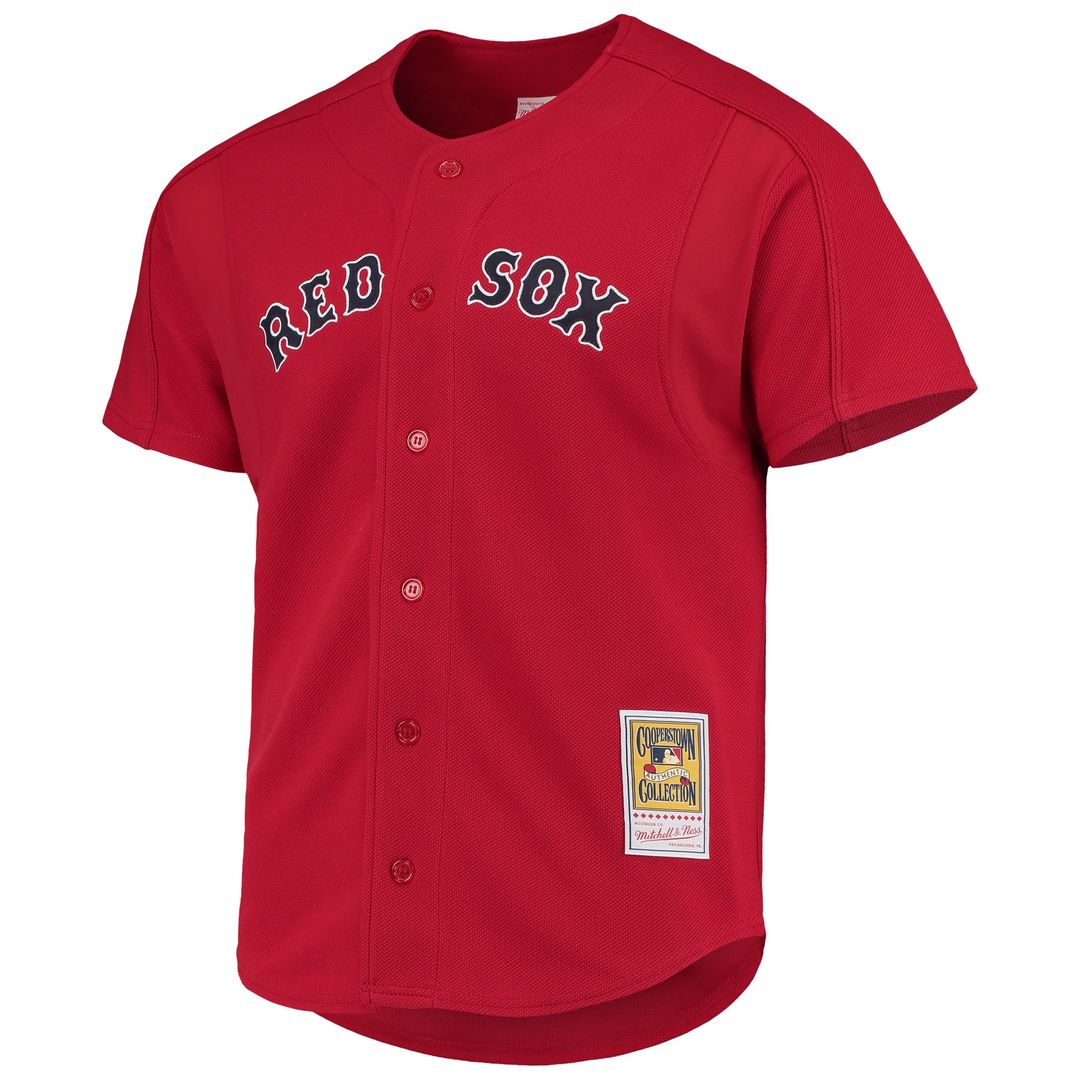 Boston Red Sox David Ortiz | Mitchell & Ness Red Cooperstown Collection Mesh Batting Practice Button-Up Jersey