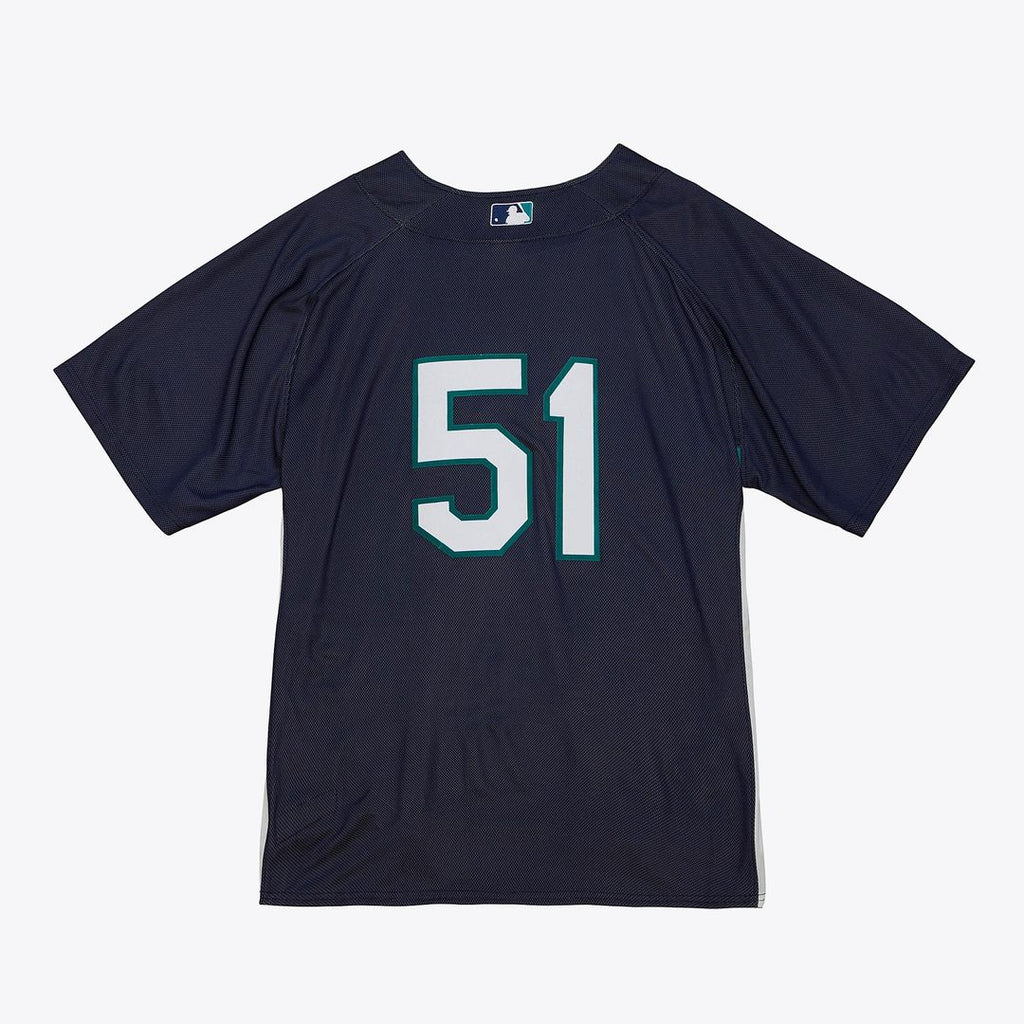 Seattle Mariners Ichiro Suzuki | Mitchell & Ness Navy Big & Tall Cooperstown Mesh Batting Practice Jersey
