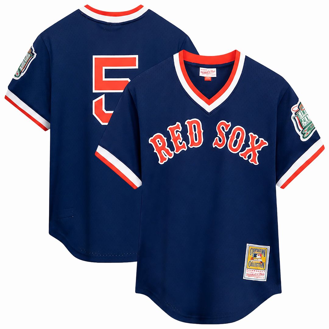 Boston Red Sox Nomar Garciaparra | Mitchell & Ness Navy Big & Tall Cooperstown Mesh Batting Practice Jersey