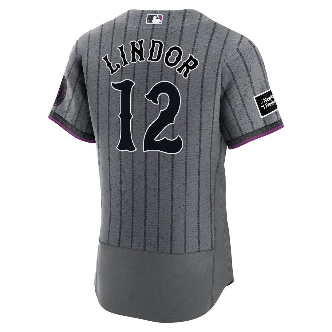 New York Mets Francisco Lindor | Nike Gray City Connect Authentic Sponsor Patch Jersey