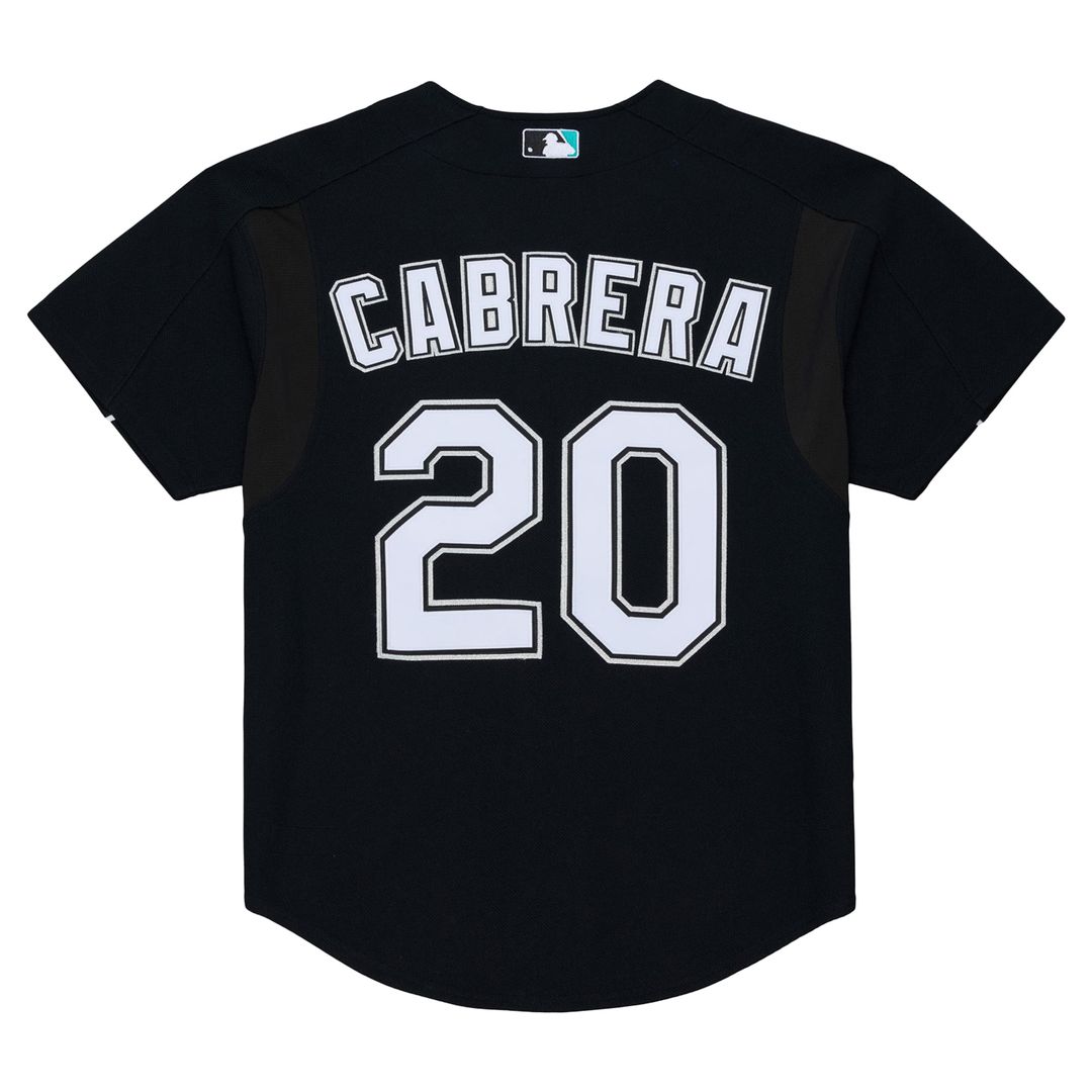 Florida Marlins Miguel Cabrera | Mitchell & Ness Black 2003 Cooperstown Mesh Batting Practice Button-Up Jersey