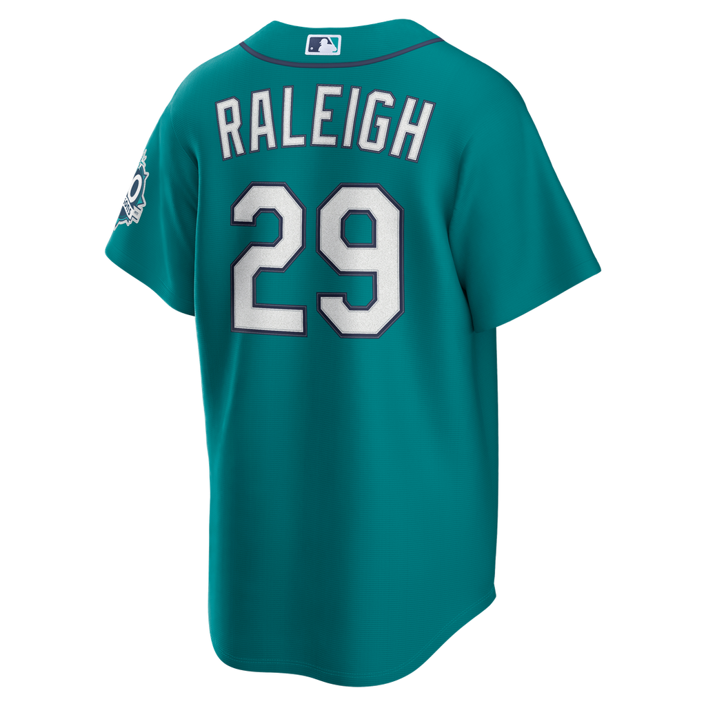 Seattle Mariners Cal Raleigh | Nike Teal Alternate 50th Season Patch Stadium Jersey