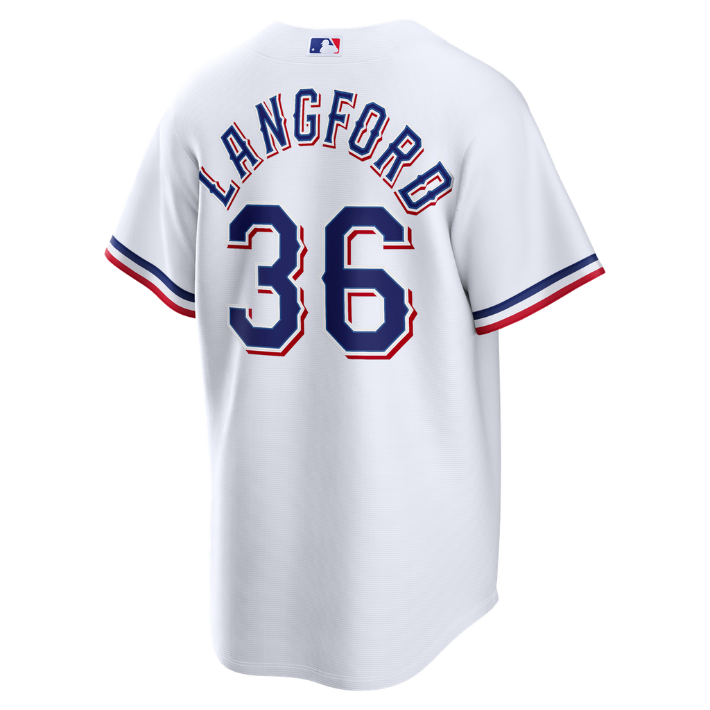Texas Rangers Wyatt Langford | Nike White Home Replica Jersey