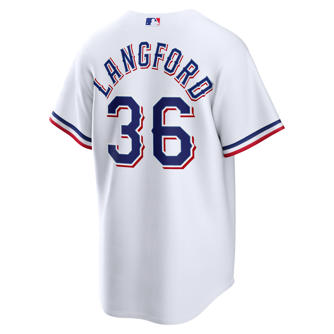 Texas Rangers Wyatt Langford | Nike White Home Replica Jersey