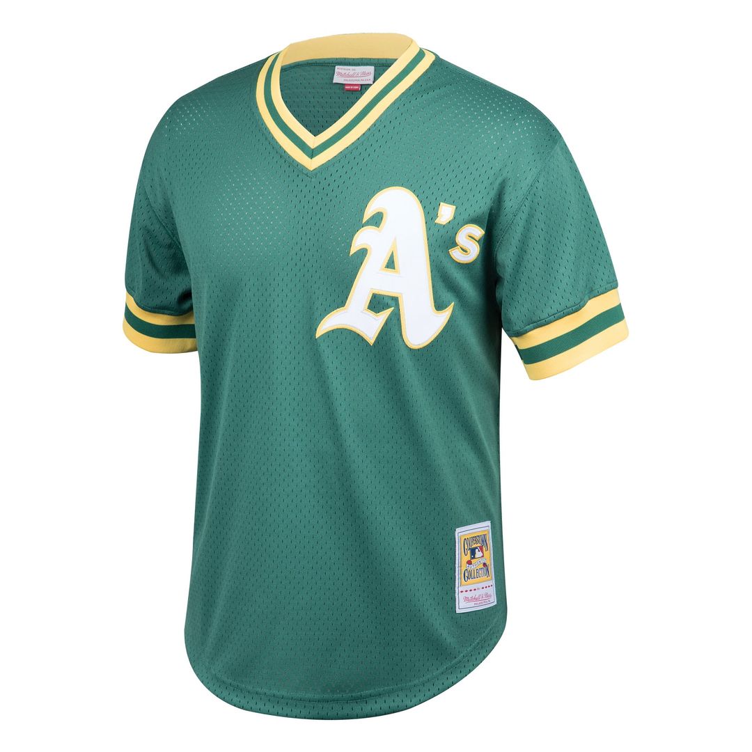 Athletics Rickey Henderson | Mitchell & Ness Green Cooperstown Collection Big & Tall Mesh Batting Practice Jersey