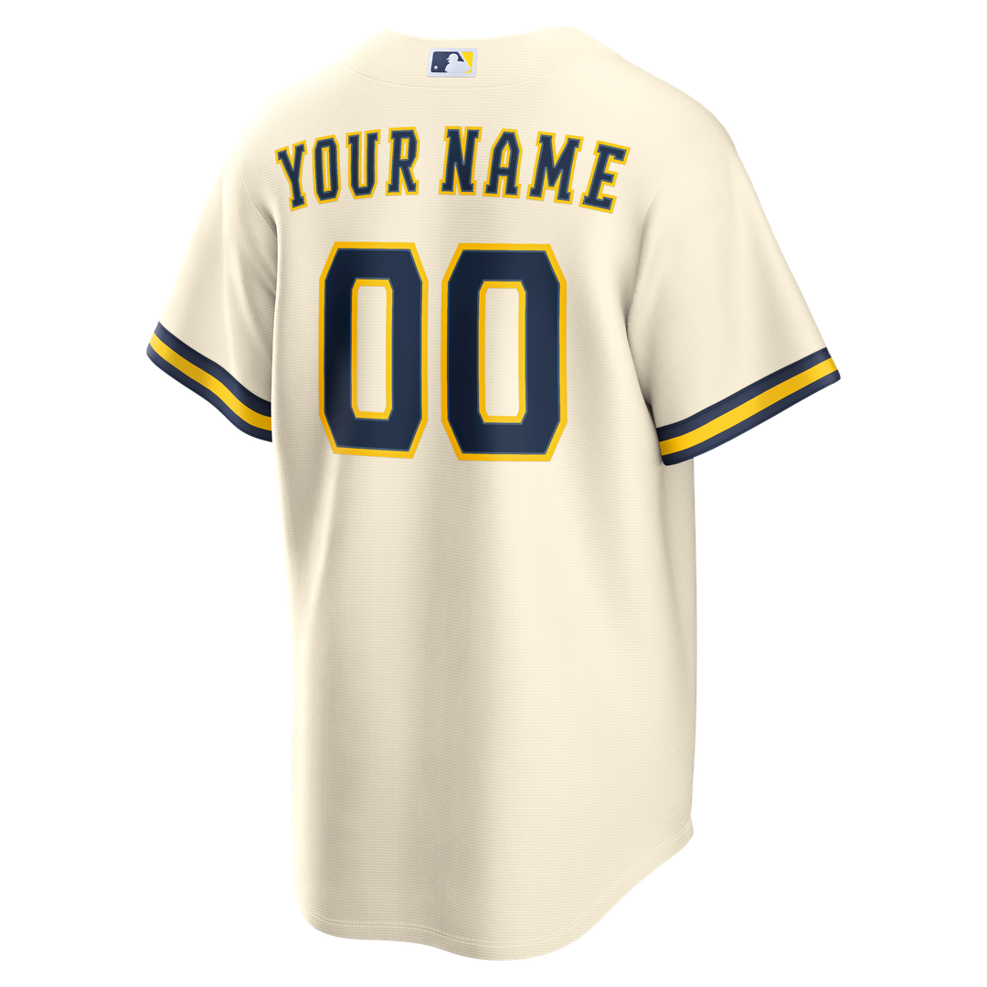 Milwaukee Brewers | Nike Cream Home Replica Custom Jersey