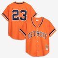 Detroit Tigers Kirk Gibson | Mitchell & Ness Orange Cooperstown Collection Mesh Batting Practice Button-Up Jersey