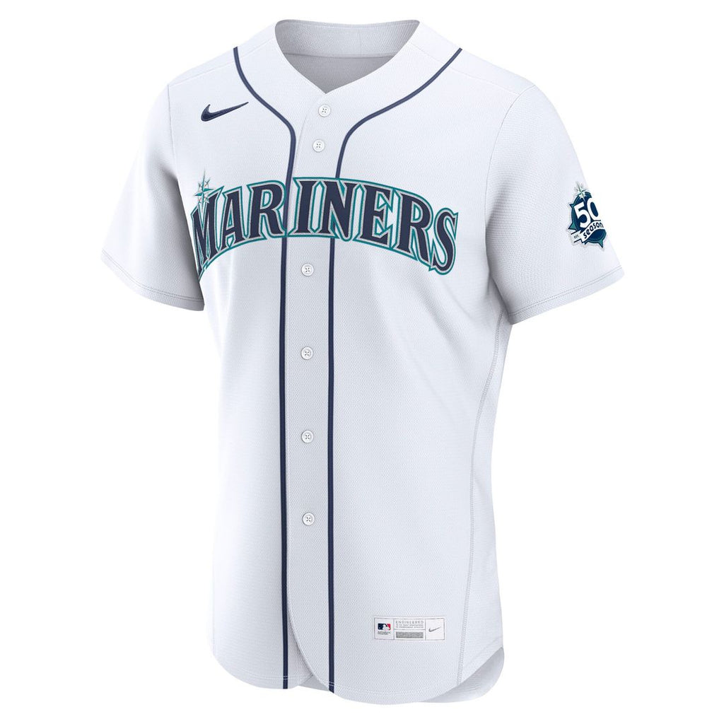 Seattle Mariners | Nike White 50th Anniversary Patch Home Authentic Jersey