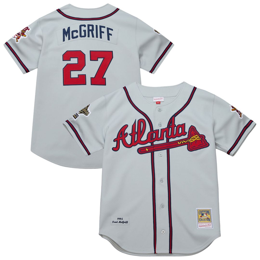 Atlanta Braves Fred McGriff | Mitchell & Ness Gray 1995 Throwback Authentic Jersey