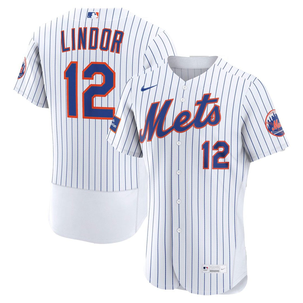 New York Mets Francisco Lindor | Nike Black Alternate Authentic Sponsor Patch Jersey