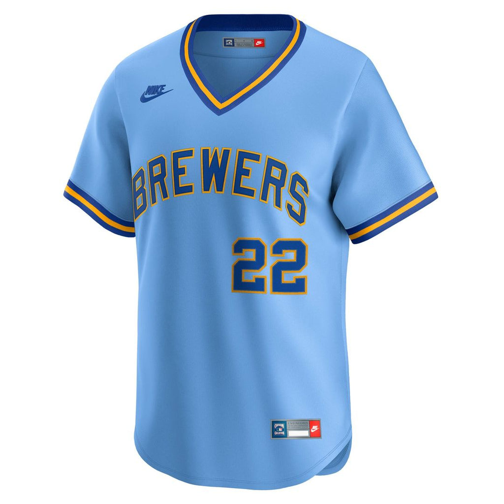 Milwaukee Brewers Christian Yelich | Nike Powder Blue Cooperstown Collection Limited Jersey