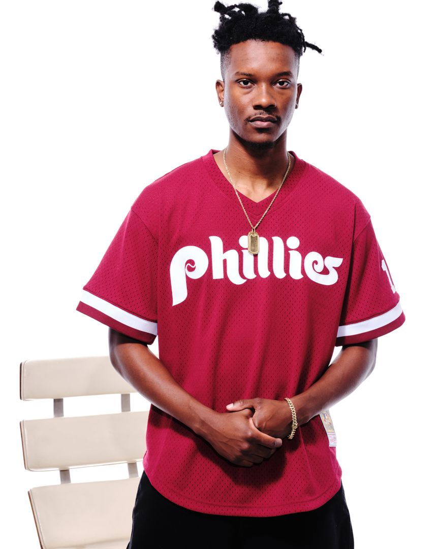 Philadelphia Phillies John Kruk | Mitchell & Ness Burgundy Big & Tall Cooperstown Collection Mesh Batting Practice Jersey