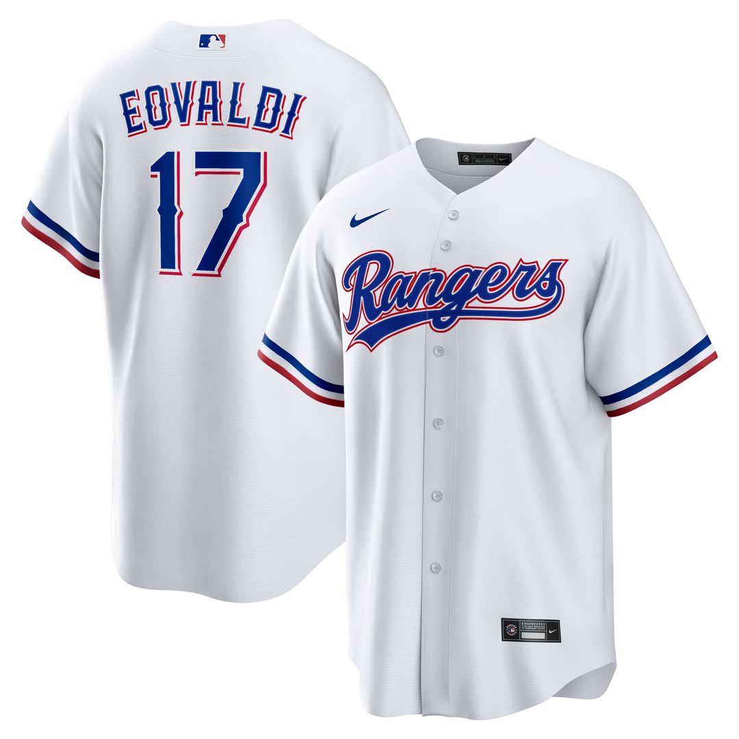 Texas Rangers Nathan Eovaldi | Nike White Home Replica Player Jersey