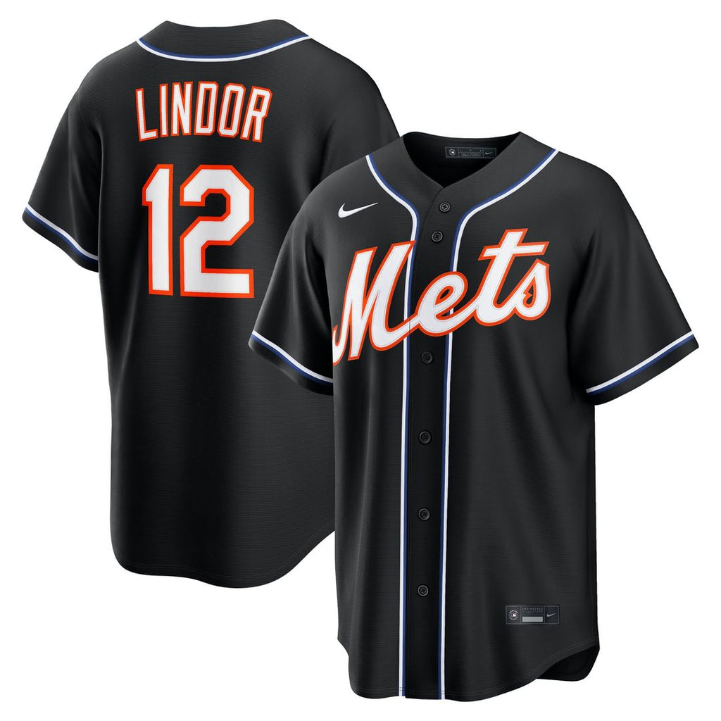 New York Mets Francisco Lindor | Nike Fashion Replica Black Out Jersey