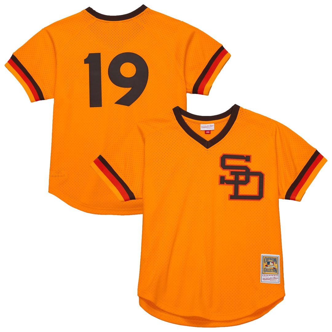 San Diego Padres Tony Gwynn | Mitchell & Ness Gold Big & Tall Cooperstown Mesh Batting Practice Jersey