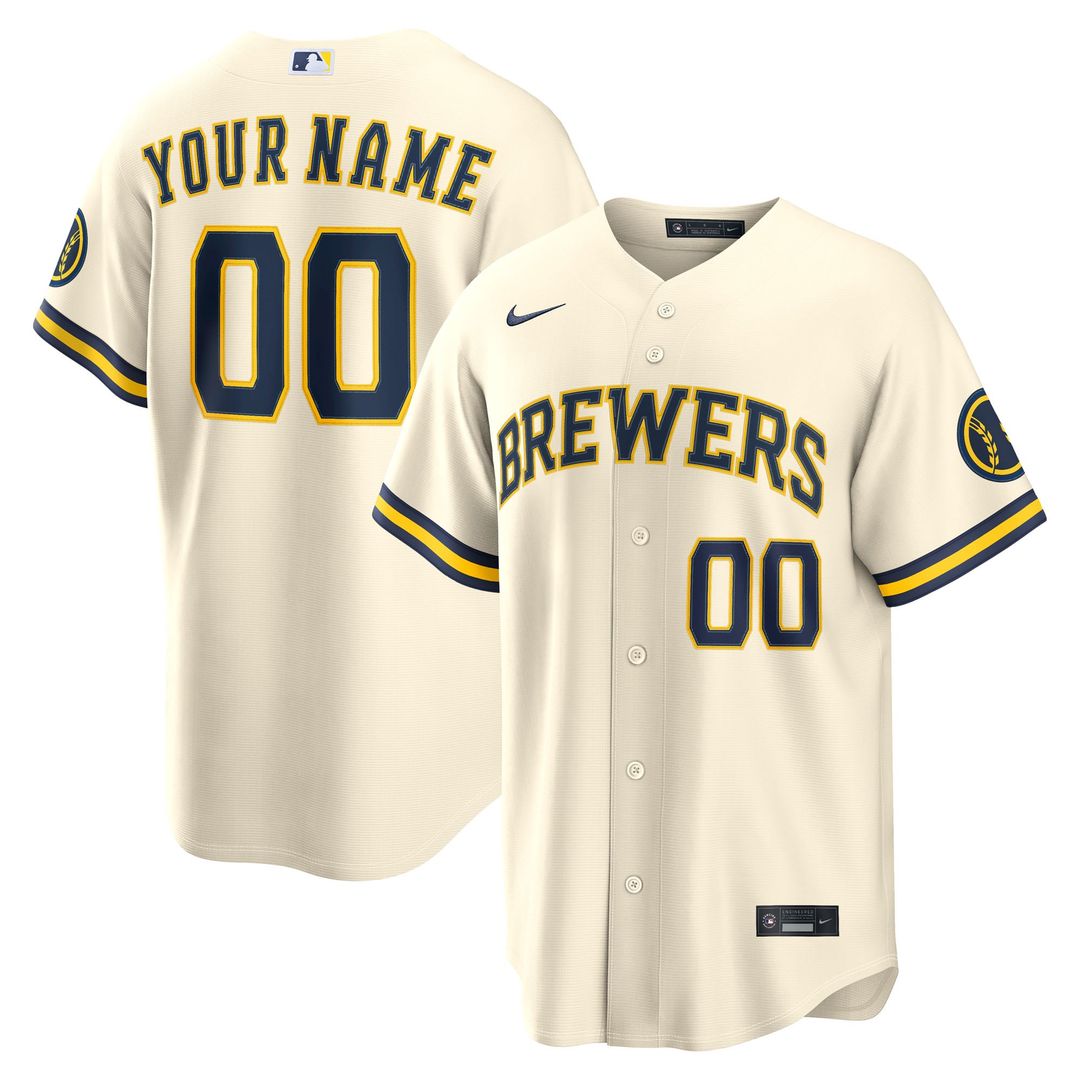 Milwaukee Brewers | Nike Cream Home Stadium Custom Jersey