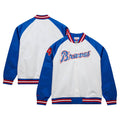 Atlanta Braves Hank Aaron | Mitchell & Ness White/Royal Cooperstown Collection Legends Lightweight Satin Raglan Full-Snap Jacket