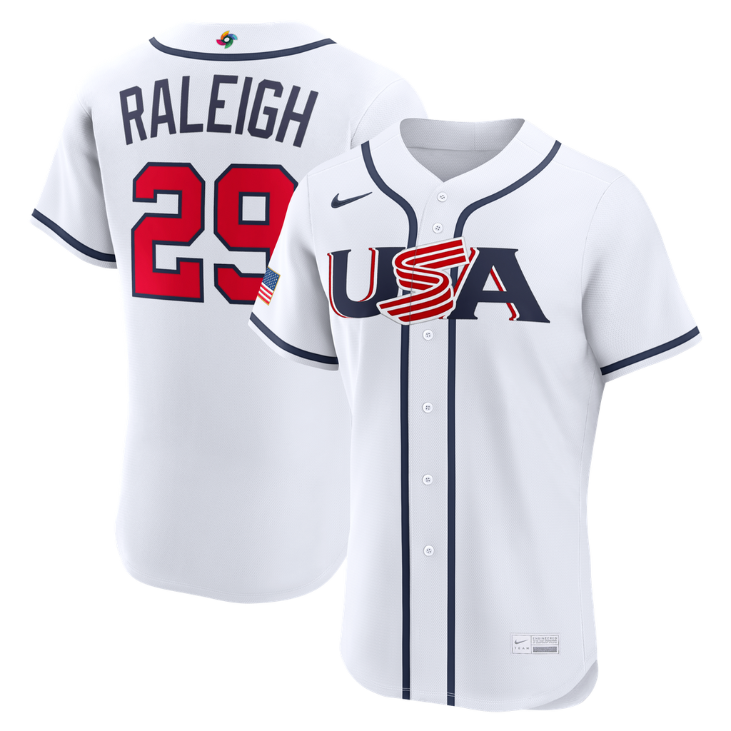 USA Baseball Cal Raleigh | Nike White 2026 World Baseball Classic Home Authentic Jersey
