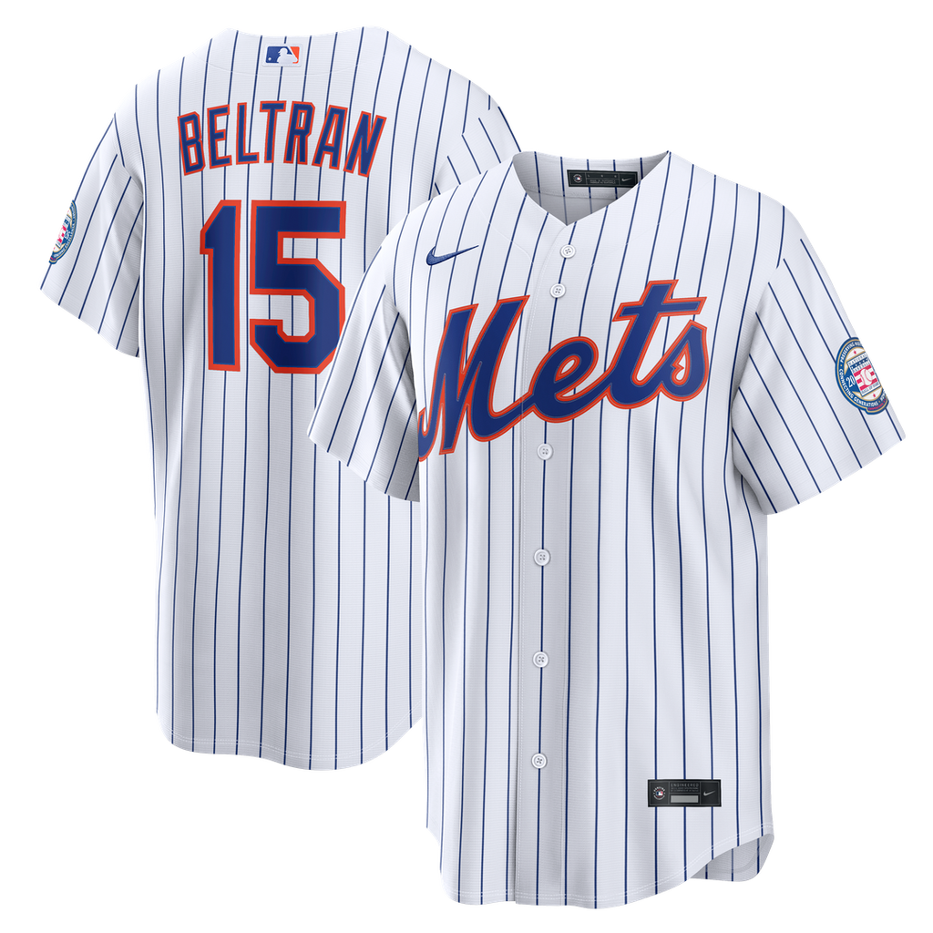 New York Mets Carlos Beltran | Nike White Home Replica 2026 Hall of Fame Patch Jersey