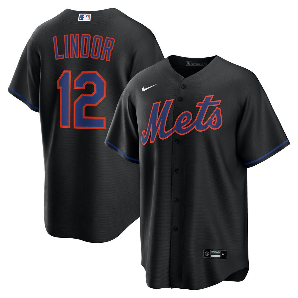 New York Mets Francisco Lindor | Nike Black Alternate Replica Jersey