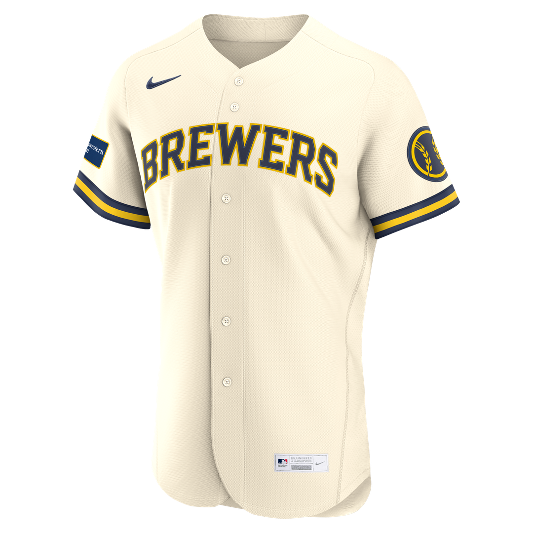 Milwaukee Brewers | Nike Cream Home Sponsor Patch Authentic Jersey