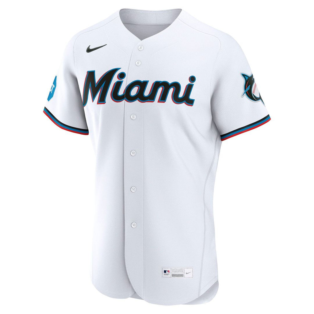 Miami Marlins | Nike White Home Sponsor Patch Authentic Jersey