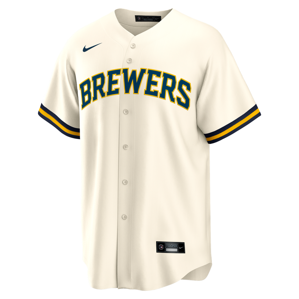 Milwaukee Brewers Bob Uecker | Nike Cream Home Retired Player Replica Jersey