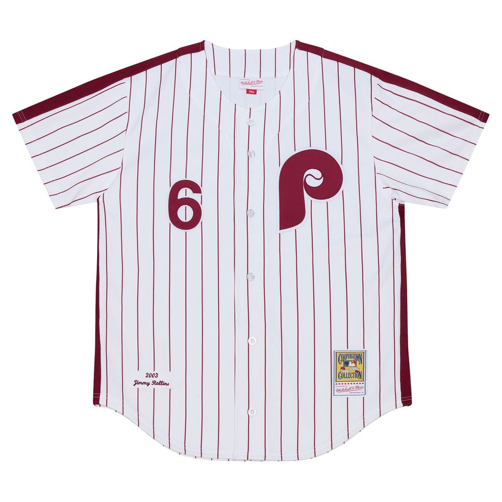 Philadelphia Phillies Jimmy Rollins | Mitchell & Ness White 2003 Cooperstown Collection Authentic Jersey