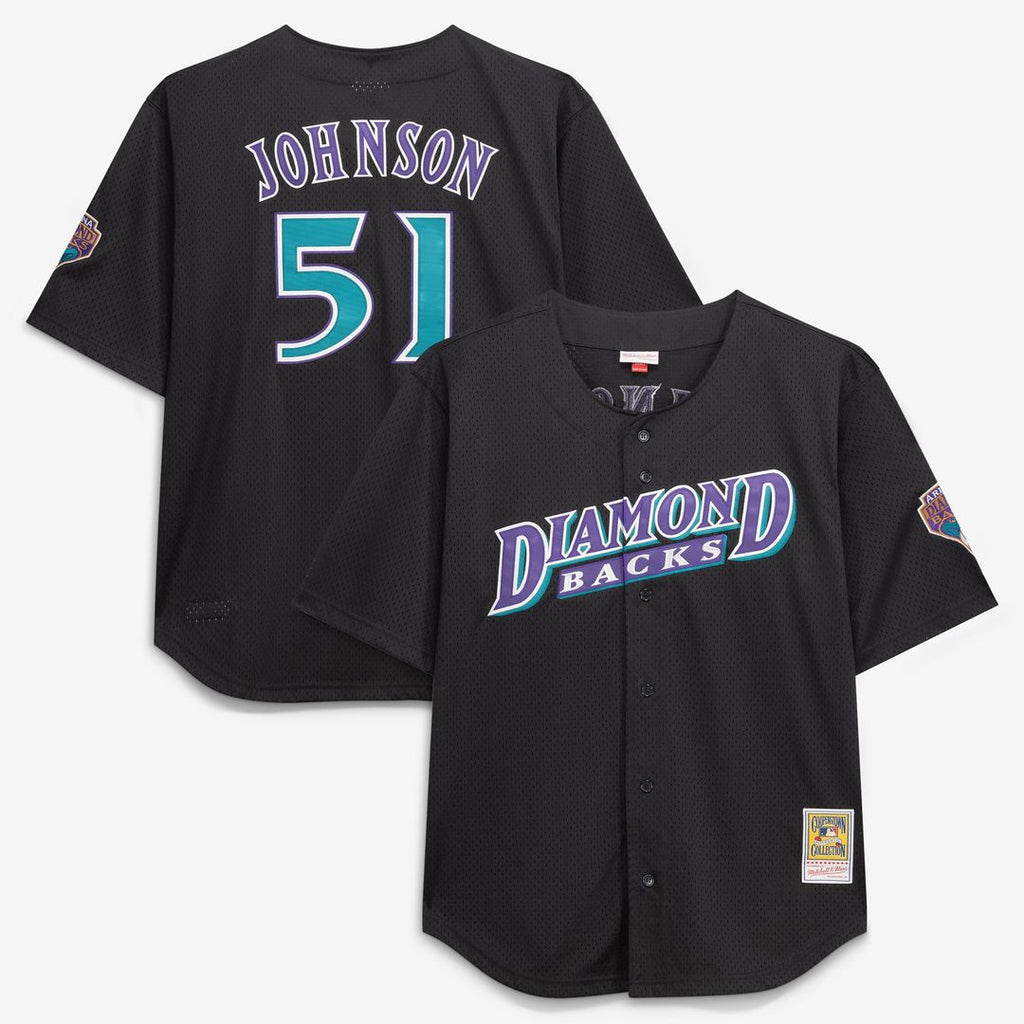 Arizona Diamondbacks Randy Johnson | Mitchell & Ness Black Big & Tall Cooperstown Mesh Batting Practice Jersey