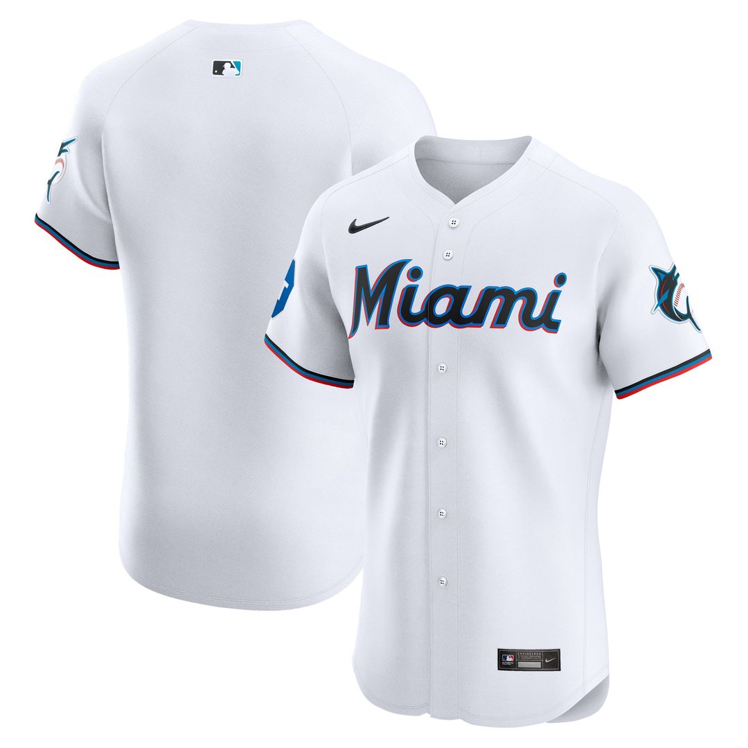 Miami Marlins | Nike White Home Elite Patch Jersey