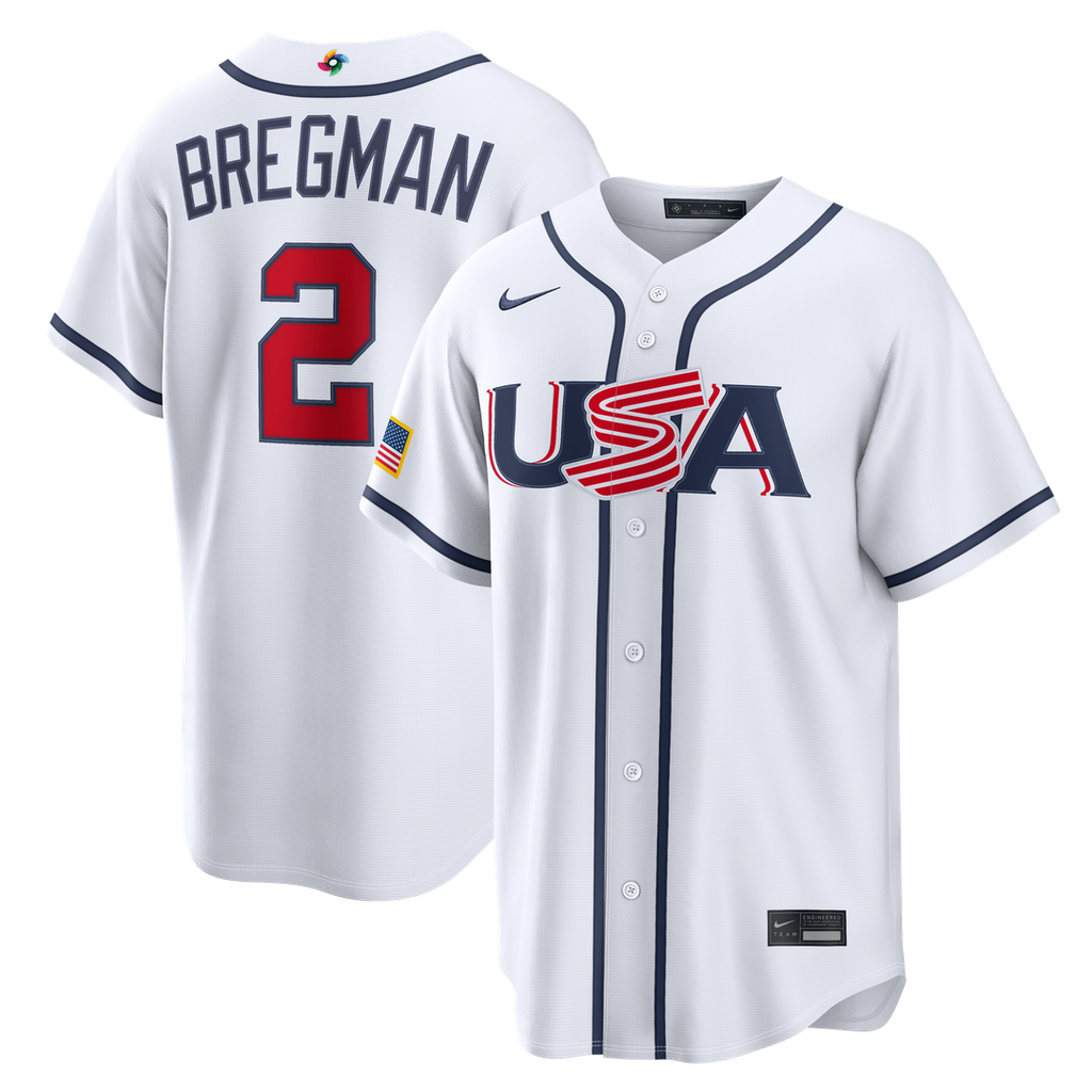 USA Baseball Alex Bregman | Nike White 2026 World Baseball Classic Home Stadium Jersey