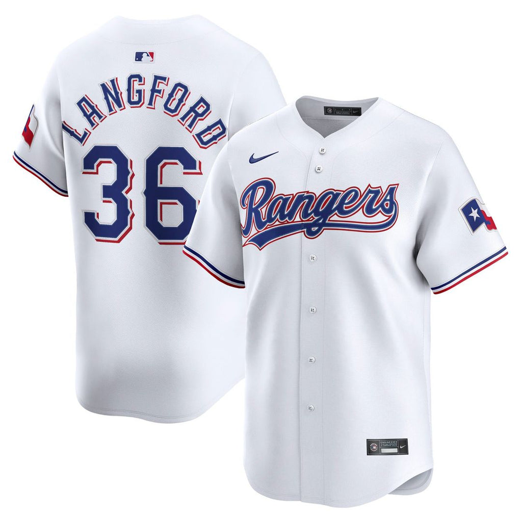Texas Rangers Wyatt Langford | Nike White Home Limited Player Jersey