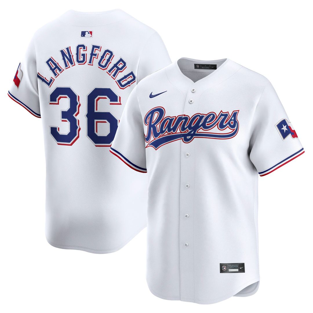 Texas Rangers Wyatt Langford | Nike White Home Limited Player Jersey