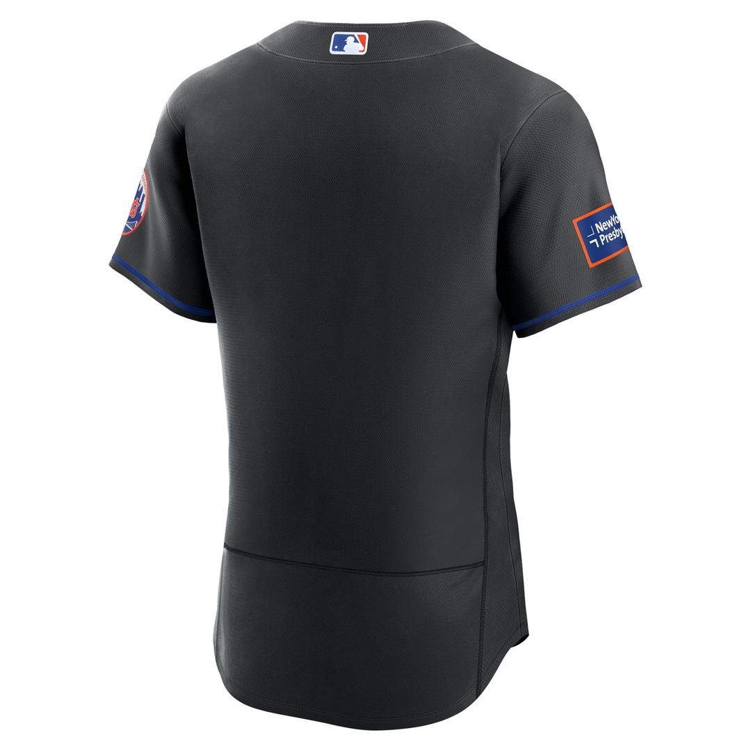 New York Mets | Nike Black Alternate Sponsor Patch Authentic Jersey
