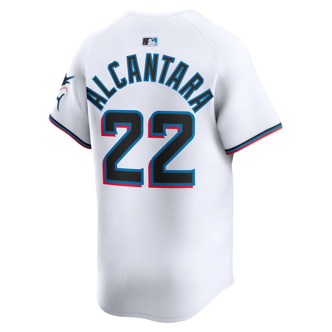 Miami Marlins Sandy Alcantara | Nike White Home Limited Player Jersey