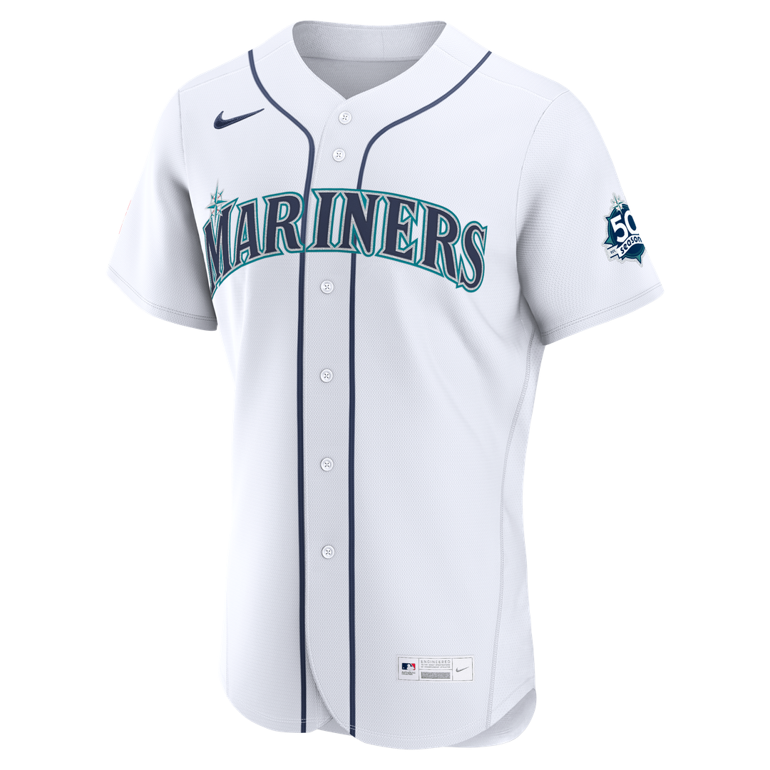Seattle Mariners Julio Rodriguez | Nike White Home 50th Season Authentic Jersey