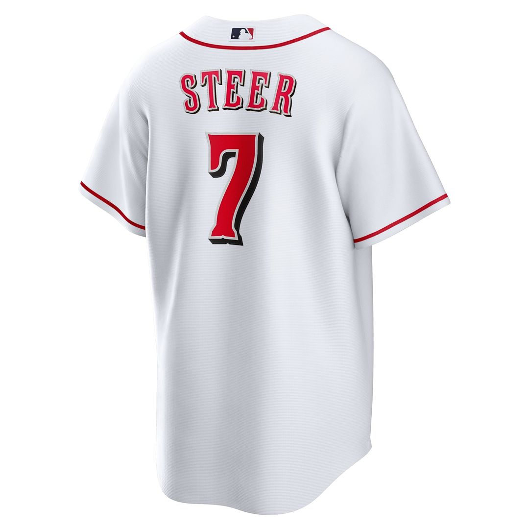 Cincinnati Reds Spencer Steer | Nike White Home Replica Jersey