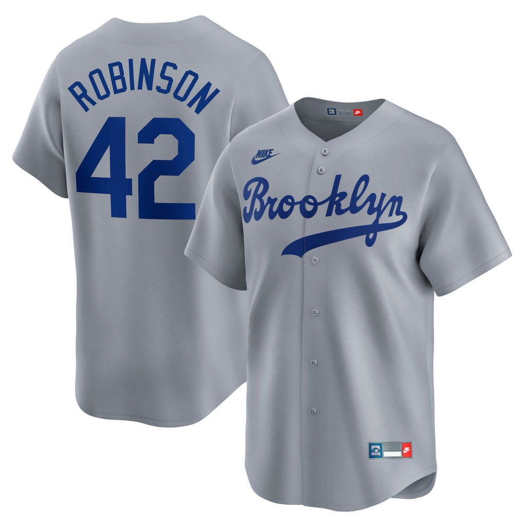 Brooklyn Dodgers Jackie Robinson | Nike White Throwback Cooperstown Collection Limited Jersey