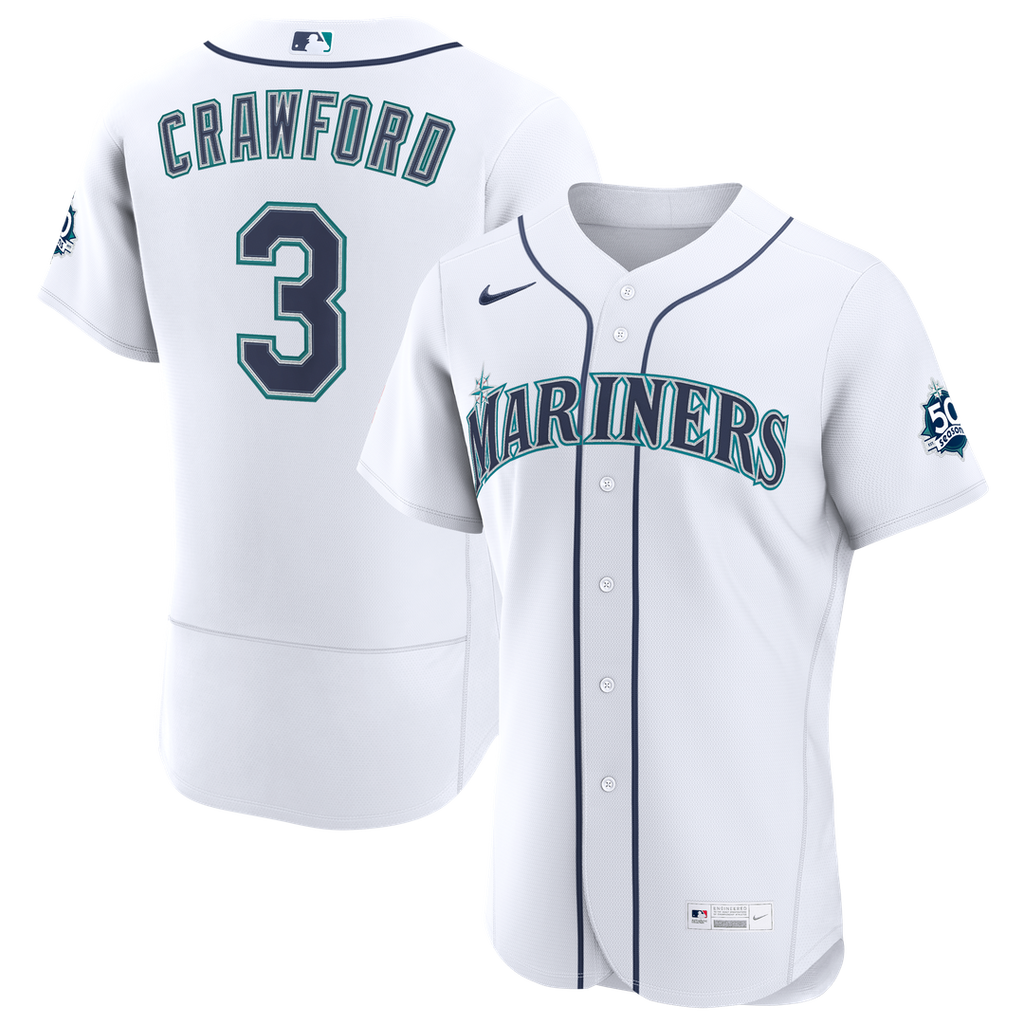 Seattle Mariners J.P. Crawford | Nike White Home 50th Season Authentic Jersey