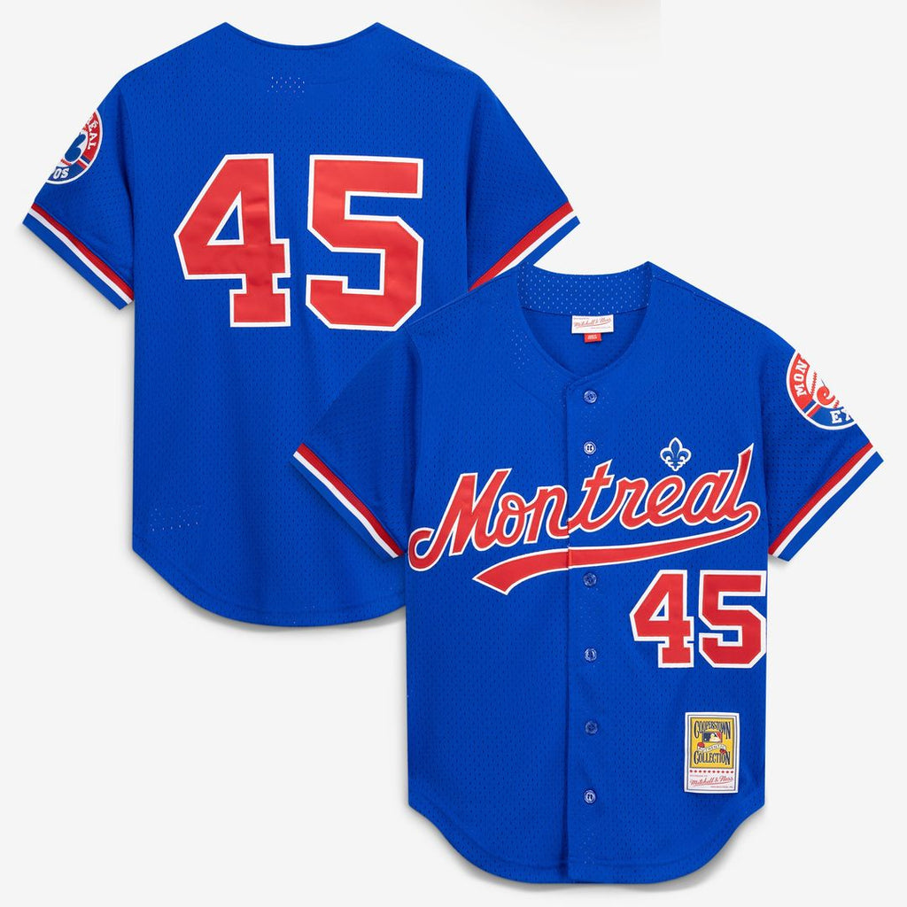 Montreal Expos Pedro Martinez | Mitchell & Ness Blue Cooperstown Collection Mesh Batting Practice Button-Up Jersey