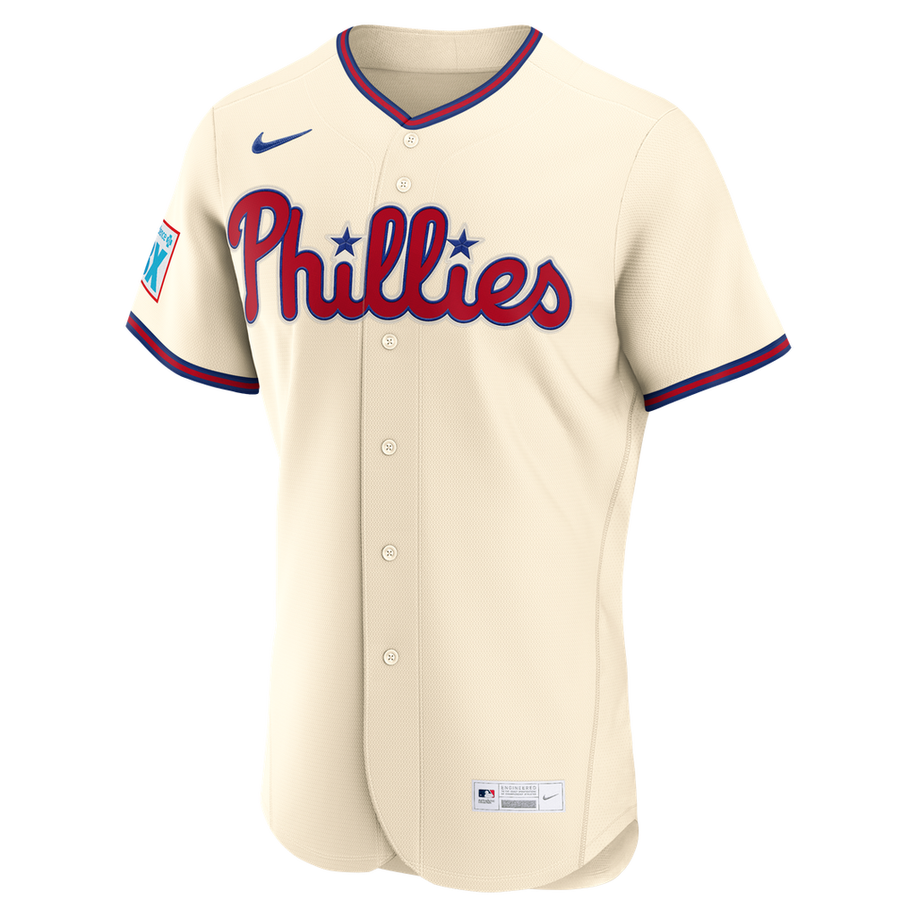 Philadelphia Phillies Bryce Harper | Nike Cream Alternate Authentic Sponsor Patch Jersey