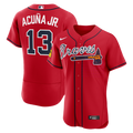 Atlanta Braves Ronald Acuña Jr. | Nike Red Alternate Authentic Sponsor Patch Jersey