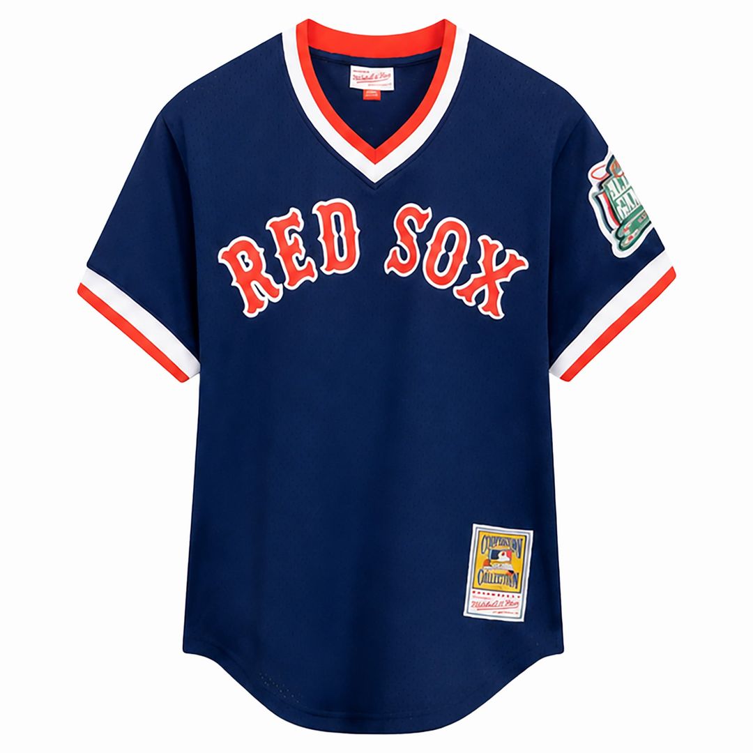 Boston Red Sox Nomar Garciaparra | Mitchell & Ness Navy Big & Tall Cooperstown Mesh Batting Practice Jersey