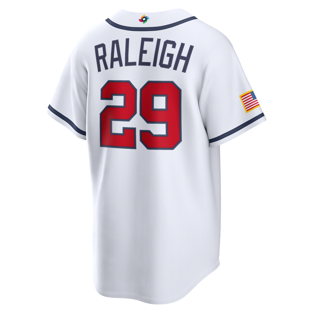 USA Baseball Cal Raleigh | Nike White 2026 World Baseball Classic Home Stadium Jersey