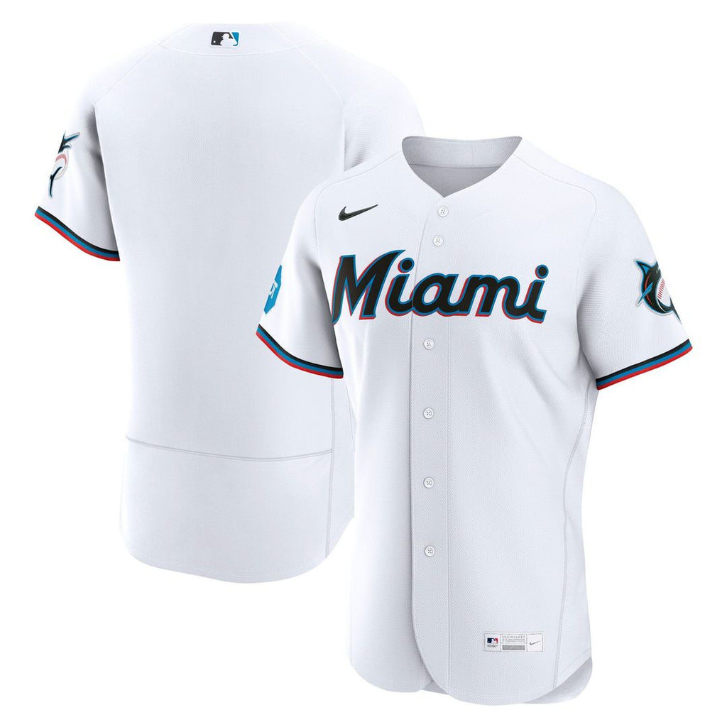 Miami Marlins | Nike White Home Sponsor Patch Authentic Jersey
